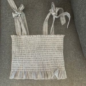 L.A hearts blue and white ruffled and tie top tank!!